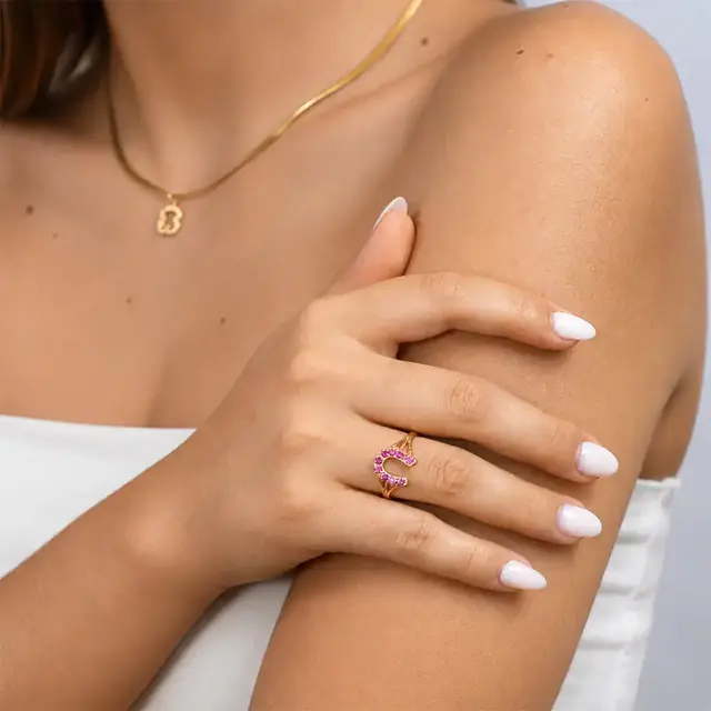 Collar y anillo de oro 18k