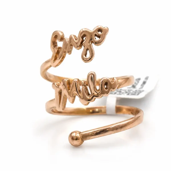 Anillo de oro para mujer 18k diseño ajustable resorte calado "Enzo Mila"