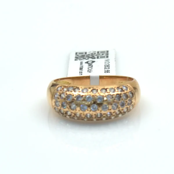 Anillo de oro para mujer 18k diseño pavé con 48 circones transparentes