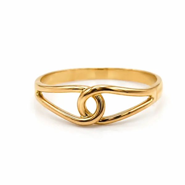 Anillo de oro para mujer 18k diseño calado entrelazado
