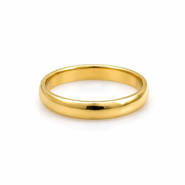 Anillo de oro de matrimonio para mujer 18k diseño media caña liso