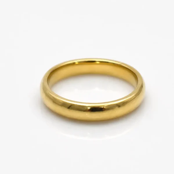 Anillo de oro de matrimonio para hombre 18k diseño media caña liso