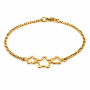 Pulsera de oro para mujer 18k diseño fígaro con dije seguro pico de loro