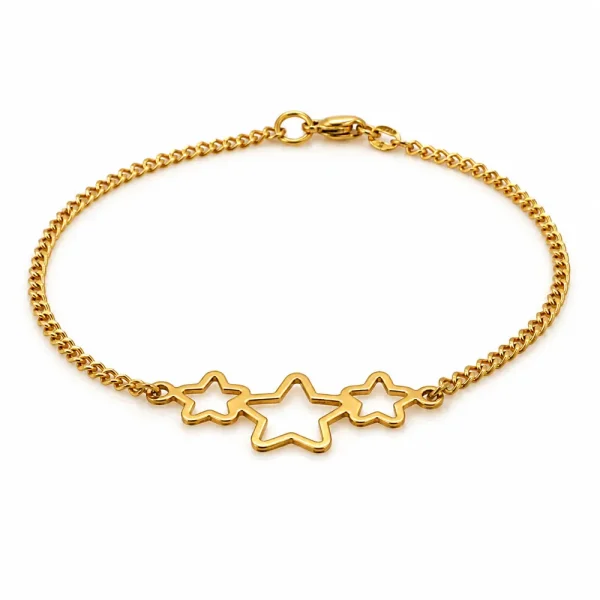 Pulsera de oro para mujer 18k diseño fígaro con dije seguro pico de loro